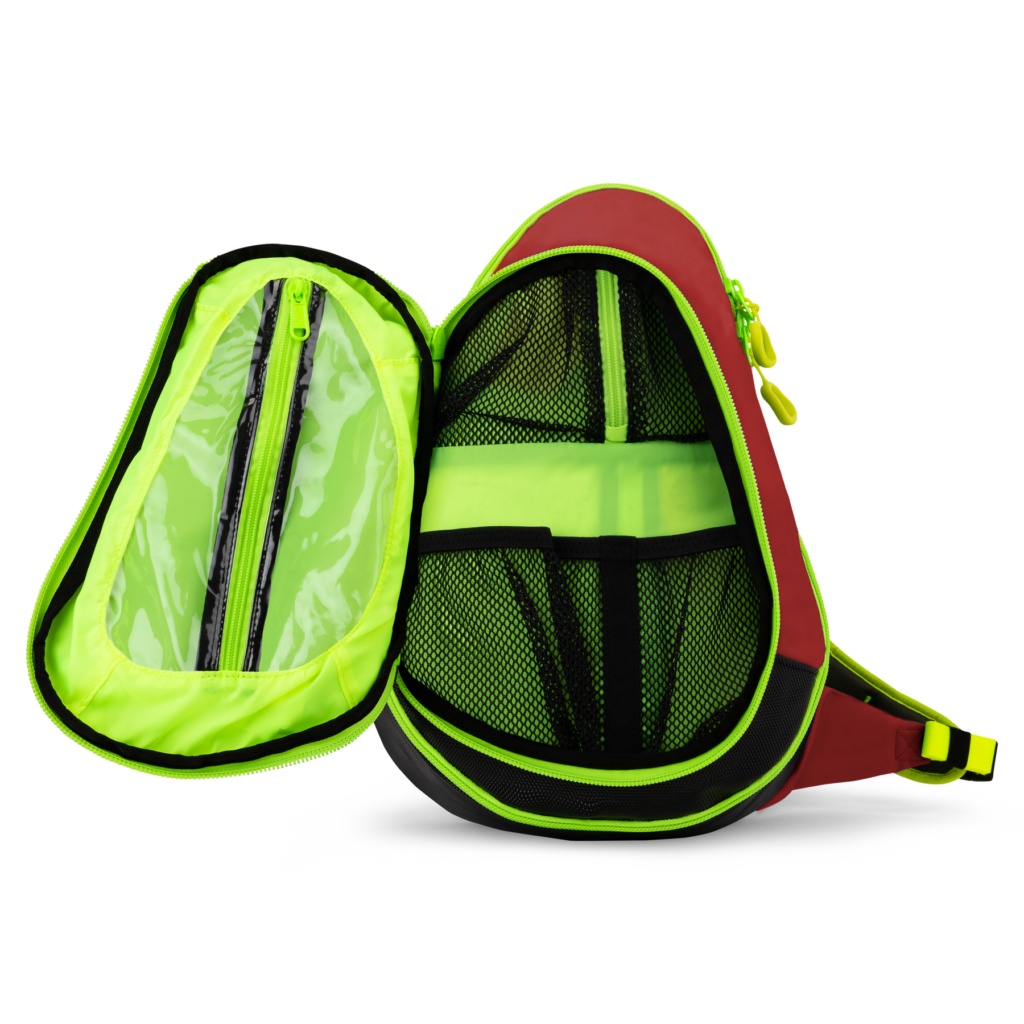 G3 Classic Medslinger red back compartment view with no contents