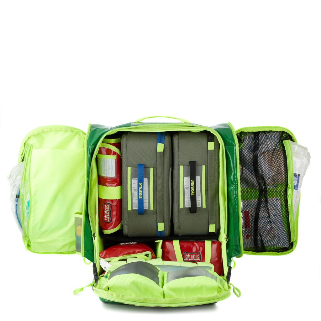 G3+ Medic Backpack Trauma Bag - All main compartments open stocked